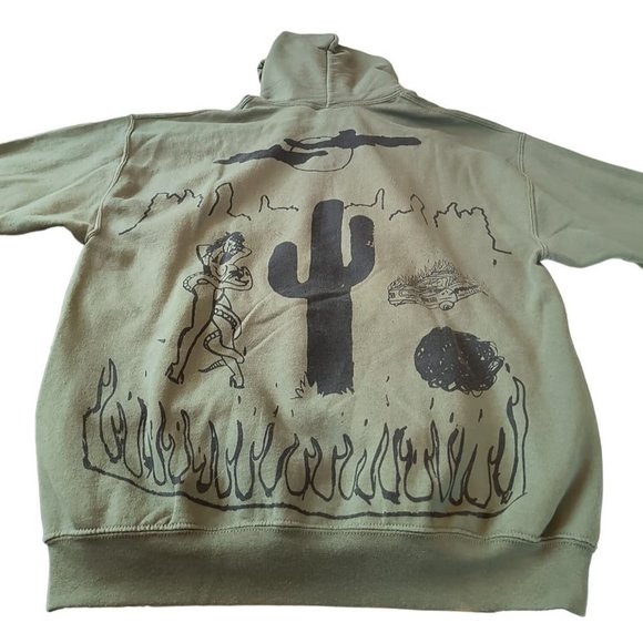 Travis Scott Rodeo Hoodie Cactus Jack Tour 2015 (Olive Green)‎ Heavyweight Large - Picture 1 of 12